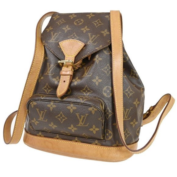 LOUIS VUITTON Montsouris MM Backpack Bag Monogram Leather Brown M51136 75HB749 - Picture 1 of 16